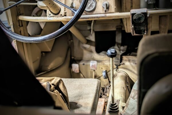 A shot of an earlier version of this shift knob reproduction project, installed in a Kübelwagen.